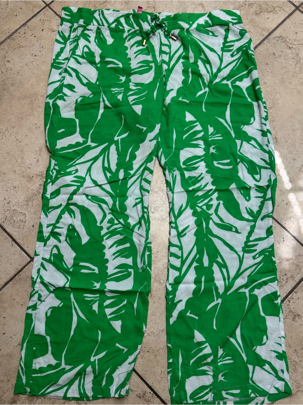 Lilly Pulitzer x Target Green and White Tropical Print Boom Boom Palazzo Pants